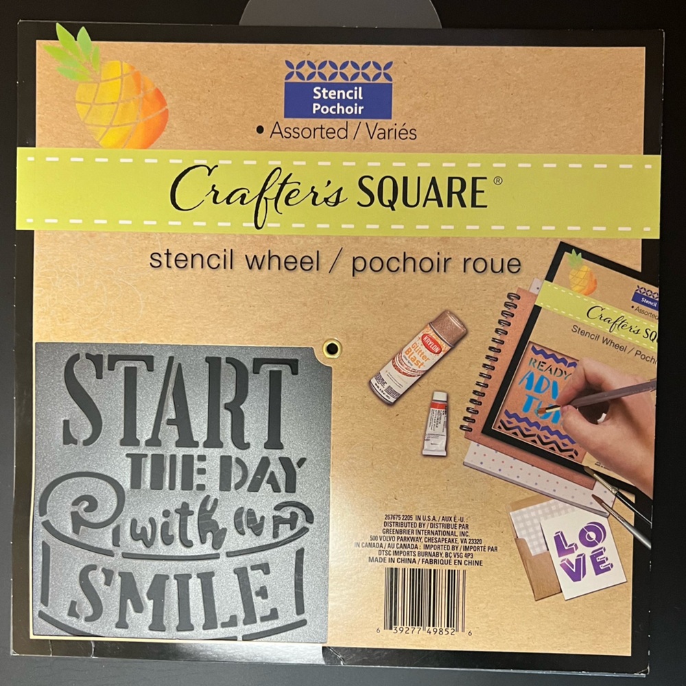 🆕Crafter’s Square Stencil Wheel – Inspirational Quotes & Designs